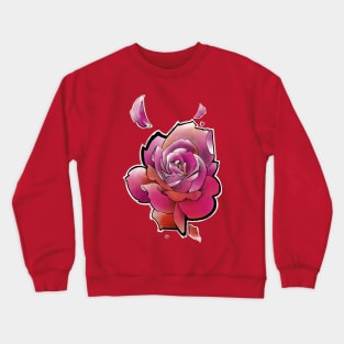 pink rose flower Crewneck Sweatshirt